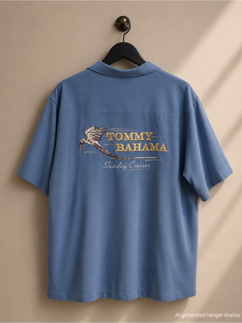 Tommy Bahama Vintage Silk “Sunday Cruises” Blue Button Down Shirt